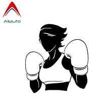 Aliauto Personality Car Sticker Coolest Girl Boxing Sports Decor Vinyl Silhouette Accessories PVC Decal for VW Polo,13cm*12cm 2024 - buy cheap