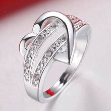 Двухрядное кольцо в форме сердца, Женское кольцо в форме сердца с двойным кристаллом, Женское Обручальное кольцо, размер 5, 6, 7, 8, 9, 10, кольцо в подарок 2024 - купить недорого