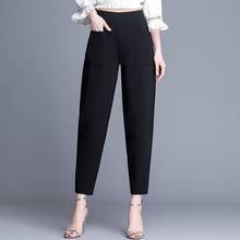 Pantalones bombachos elegantes para mujer, pantalón informal de talla grande, color negro, a la moda, novedad de verano 2021 2024 - compra barato