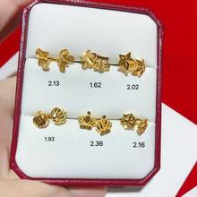 HX 24K Pure Gold Earring Real AU 999 Solid Gold Earrings Nice 3D Rose Upscale Trendy Classic  Fine Jewelry Hot Sell New 2020 2024 - buy cheap