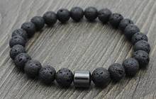 8mm hh2 adjusted rope Yoga howlite labradorite map Stone white black volcanic lava stone bead Bracelet Magnetite Bangles 2024 - buy cheap