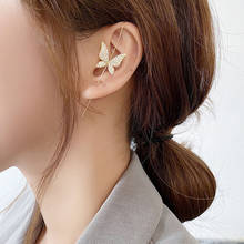 1 PC Fashion Butterfly Ear Clip Cubic Zirconia Crawler Hook Earring For Woman Crystal Ear Wrap Stud Earrings Climber Jewelry 2024 - buy cheap