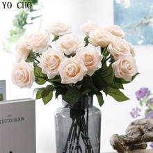 Искусственные розы, искусственные цветы из шелка, розы, искусственные цветы для свадьбы, украшения стола, свадьбы, большие розы 2024 - купить недорого