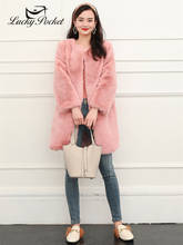 Women Winter Thick Faux Rabbit Fur plush Coat Ladies Fashion Mid-Length Solid Color Keep Warm Plus Size O-Neck Fur Coat ZY107 2024 - buy cheap