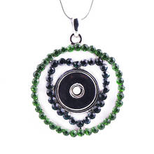 Хит продаж сердце круг кулон с кнопкой для 18 мм DIY оснастки ожерелье ювелирные изделия SP18-121 2024 - купить недорого
