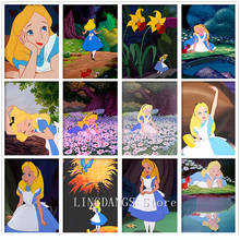 Disney 5D DIY Diamond Painting Alice In Wonderland Cartoon Princess Full Drill Diamond Mosaic Embroidery Cross Stitch Home Decor 2024 - buy cheap