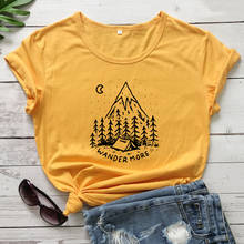 Wonder More T-shirt Aesthetic Summer Short Sleeve Travel Adventure Tshirt Vintage Women Mountains Camping Nature Top Tee 2024 - buy cheap