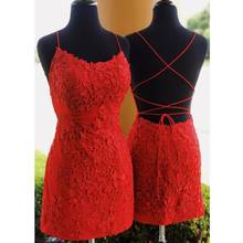 JaneVini Sexy Backless Cocktail Dresses for Wedding Red Lace Beaded Short Formal Dress Women Elegant vestidos de coctel 2020 2024 - buy cheap