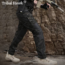 Брюки-карго мужские тактические, армейские штаны в стиле милитари, повседневные камуфляжные водонепроницаемые Джоггеры со множеством карманов, с рип-стоп 2024 - купить недорого