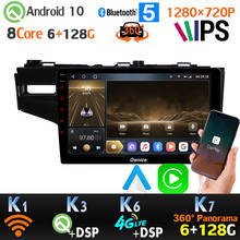 Radio con GPS para coche, reproductor con Android 1280, 720x128 P, 6G + 10,0G, para Honda Fit Jazz 2014-2020, AHD 1080P, Unidad Principal automática, 4G, LTE, WiFi, cámara 360 2024 - compra barato