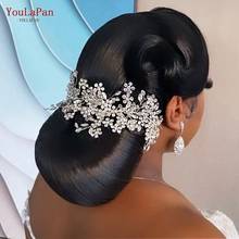 TOPQUEEN-tocado Floral de HP253-S para mujer, diademas plateadas con diamantes de imitación, Tiara, Barette para el cabello nupcial 2024 - compra barato