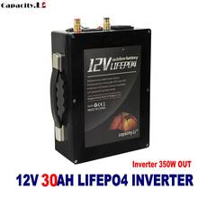 12,8 v 30ah lifepo4 аккумулятор литий-железо-Перезаряжаемые с инвертор 12V постоянного тока до 220V AC350W и BMS для кемпинга на открытом воздухе 2024 - купить недорого