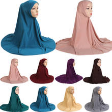 Muslim Women Hijab Scarf Islamic Overhead Long Amira Prayer Khimar Headscarf Turban Arab Overhead Hijabs Prayer Hat 90*80cm 2024 - buy cheap