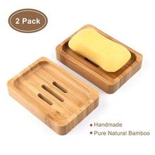 2Pcs Wooden Bamboo Soap Dish Soap Tray Holder Storage Soap Rack Container for Bath Shower Bathroom Product 2024 - buy cheap