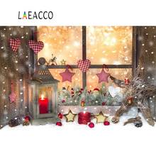 Рождественские фоны Laeacco со снежинками, фонариками, свечами, сосновым подоконником, детские игрушки, фотофоны для портрета 2024 - купить недорого