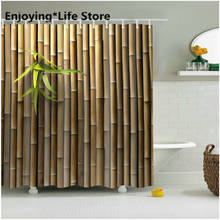 Cortina con estampado 3D de bambú para baño, con 12 ganchos Cortina de ducha, 72x72 cm 2024 - compra barato