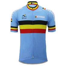 BELGIUM Retro Classic Men Cycling Jersey  Road RACE Team Bike Bicycle Wear Tops Blue Short-Sleeve Maillot  Clothes Customized 2024 - buy cheap