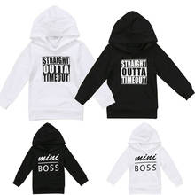 2019 Autumn Winter Infant Baby Toddler Kids Hoodies Boy Girl Letters Print Sweatshirts Outta Mini Boss Hooded Tops Clothes 0-5Y 2024 - buy cheap