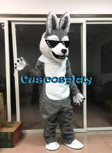 Хэллоуин серый мех плюшевый хаски собака талисман костюм костюмы Косплей Вечеринка платье наряды реклама карнавал Рождество 2024 - купить недорого