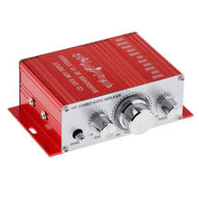Mini amplificador estéreo Hi-Fi, amplificador de Radio MP3, 20W, 12V, para sistema doméstico de coche, Rojo 2024 - compra barato