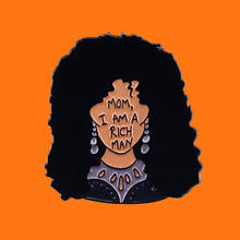 Значки мужские/женские с эмалью «Мама я богатый человек», металлические, брошка мультфильм 2024 - купить недорого