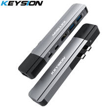 KEYSION-concentrador de red USB tipo C a Multi USB 3,0, adaptador HDMI, divisor USB para MacBook Pro Dock Thunderbolt 3, RJ45, HUB Dual USB tipo C 2024 - compra barato