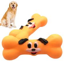 2PCS Dog Chew Toys Squeaky Bone Shape Toy Dog Face Pattern Bite Resistant Puppy Bite Toy Vinyl Pet Teething Toy Dog Accessories 2024 - buy cheap