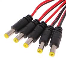 5 pcs 5.5x2.1mm conector de tomada de alimentação dc macho cctv psu cabo de cauda de porco 12v k5db 2024 - compre barato