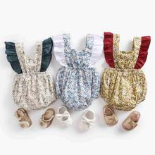 Sanluschap macacão feminino fofo, para bebês verão, roupas de princesa floral sem mangas para crianças pequenas 2024 - compre barato