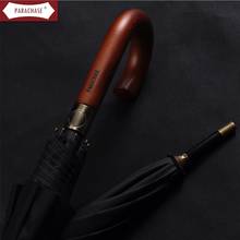 PARACHASE Straight Handle Curved Handle Long Umbrella WoodenDouble Layer Coth Business Outdoors 122cm Man Pongee Cloth 2024 - buy cheap