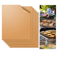 5 Pcs BBQ Mat Fast Hot Copper Resistant Heat Non-Stick Easy Clean Grill Mat Sheet Baking Sheet Portable  Tool Bbq Accessories 2024 - buy cheap