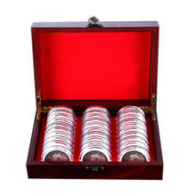 30Pcs 21.5cm Round Coins Container Display Storage Box Wooden Case for Coin Collection 2024 - buy cheap