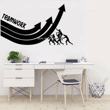 Large Size 193*110cm Vinyl Wall Decal Teamwork Motivation Word Office Wall Decoration Stickers Team Posters Pattern Gold LC1564 2024 - buy cheap