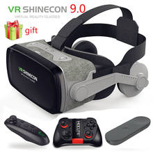 Очки виртуальной реальности VR Shinecon 9,0, шлем виртуальной реальности, 3D очки, гарнитура, шлем для смартфона, Google Cardboard, стерео 2024 - купить недорого