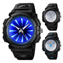 50M Waterproof Cool and stylish Men Fashion Blue Black LED Backlight Sports Watch Analog Quartz Wrist Watch 2024 - buy cheap