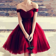 Vestido de festa curto com cadarço, vestido branco vermelho simples para baile de formatura 2024 - compre barato