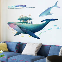 Cartoon Creative Dream Whale Wall Stickers for Kids Room Decoration Home Living Room Decor art Decals Wallpaper Self-adhesive 2024 - buy cheap