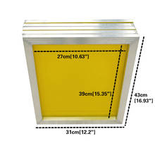 5 шт./упак. многоразовая алюминиевая рамка для трафаретной печати 27x39 см с 120T 300 TPI Mesh Yellow для изготовления трафарета 2024 - купить недорого