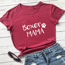 Camiseta boxer mamãe e cachorro, camiseta engraçada 100% algodão, estampa levantadora para cachorros e mamãe 2024 - compre barato