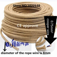 Vintage RopeTwisted Yellow Electrical Wire 2*0.75mm Hemp Rope Wire Twisted Cable Braided Retro Pendant Light Cord 2024 - buy cheap