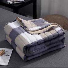 TONGDI Cool Soft Throw Striped Down Cotton Quilt Blanket Luxury For Cooling Summer Couch Cover Bed  Machine Wash Bedspread 2024 - buy cheap