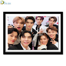 Póster de grupo de Idol de chico coreano, pintura de diamante artesanal 5D, mosaico de diamantes de imitación, imagen completa, bordado de punto de cruz, Kpop Boys 2024 - compra barato