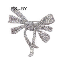 FXLRY-broche de mariposa de moda, broche de circonita con incrustaciones de Color blanco, accesorios para mujer, joyería de chaqueta 2024 - compra barato
