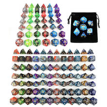 7pcs Polyhedral 2-color Dice with Bag Nebula Effect Poker DnD D4,d6,d8,d10,d%,d12,d20 Rpg Game 2024 - buy cheap