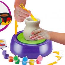 Mini máquina de alfarería de cerámica para niños, juguetes artesanales no tóxicos, Multicolor, ruedas de cerámica, arte y artesanía, juguete infantil, regalo 2024 - compra barato