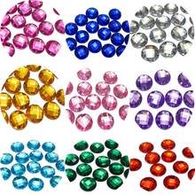 100 Flatback Acrylic Faceted Round Sewing Rhinestone Button 14mm Sew on beads 2024 - buy cheap