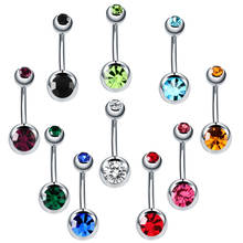 1Pc Stainless Steel Belly Button Rings Crystal Belly Piercing Rhinestone Navel Rings Sexy Body Jewelry Barbell Women Accessories 2024 - buy cheap