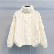 Womens suéteres 2021 camisola de gola alta feminina outono inverno casual camisola curta de malha pulôveres camisolas femininas pull femme 2024 - compre barato