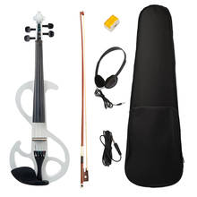Conjunto de violino elétrico/silencioso, instrumento profissional de cordas curvado (branco), tamanho completo, 4/4 2024 - compre barato