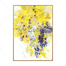 HandPainting Yellow Flowers Abstract Painting Canvas Wedding Decoration For living room Decoration High Quality Painting Artwork 2024 - buy cheap